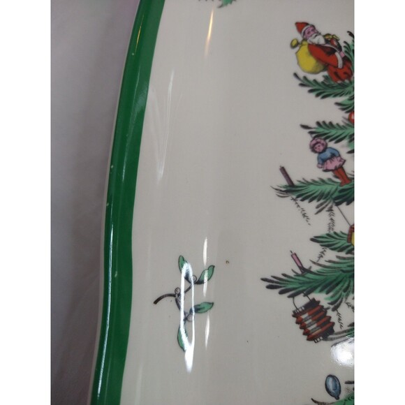 Spode Christmas Tree Plate 11" Triangle Serving Platter Dish Tray England - Picture 8 of 13